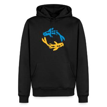 Design Nishikigoi Koi Kreis - Männer Premium Bio Hoodie - Schwarz - Vorne - Nico (187cm)