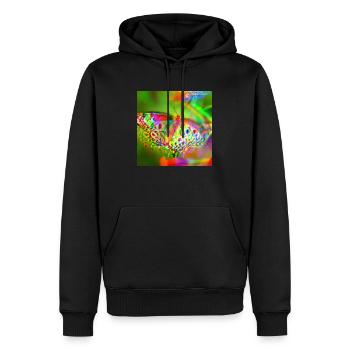 Beautiful, rainbow holographic effect butterfly - Men’s Premium Organic Hoodie - black - Front - Nico (187cm)