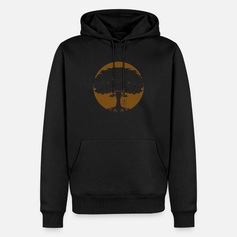 Mädchen schaukelt am Baum - Männer Premium Bio Hoodie - Schwarz