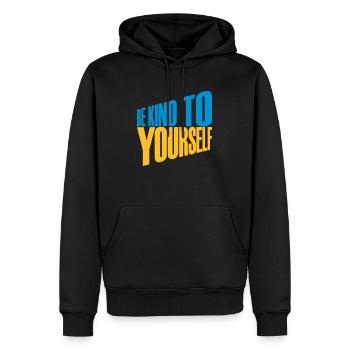 be kind to yourself - Männer Premium Bio Hoodie - Schwarz - Vorne - Nico (187cm)