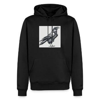 Gemalter Rabe - Männer Premium Bio Hoodie - Schwarz - Vorne - Nico (187cm)
