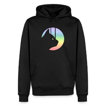 Chat - Sweat à capuche Premium bio Homme - noir - Devant - Nico (187cm)