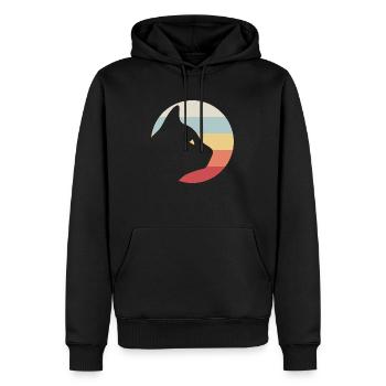 Katze - Männer Premium Bio Hoodie - Schwarz - Vorne - Nico (187cm)