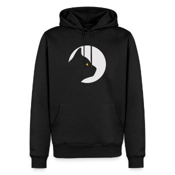 Katze - Männer Premium Bio Hoodie - Schwarz - Vorne - Nico (187cm)