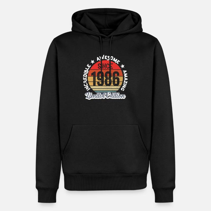 amazing since 1986 - anniversaire - Sweat à capuche Premium bio Homme - noir
