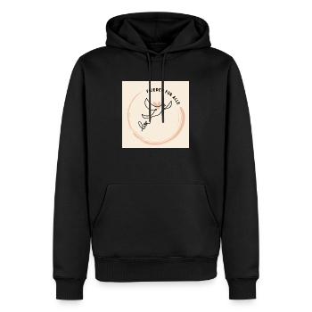 Sticker Rund Taube Frieden Abstrakt Beige - Männer Premium Bio Hoodie - Schwarz - Vorne - Nico (187cm)