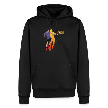 Tennis - Sweat à capuche Premium bio Homme - noir - Devant - Nico (187cm)