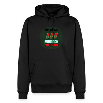 Original Maroc 100x100 - Sweat à capuche Premium bio Homme - noir - Devant - Nico (187cm)