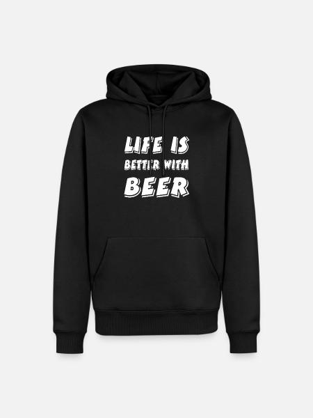 Bier - Männer Premium Bio Hoodie - Schwarz
