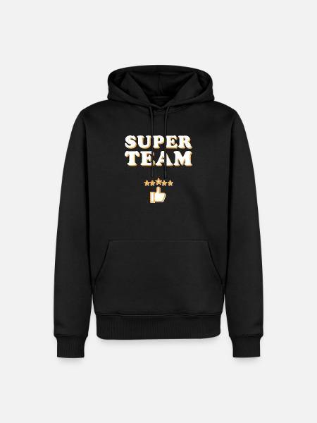 Super Team, Mannschaft + Junggesellenabschied - Männer Premium Bio Hoodie - Schwarz