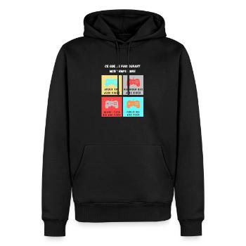 ce que je fais durant mon temps libre jeux vidéos - Sweat à capuche Premium bio Homme - noir - Devant - Nico (187cm)