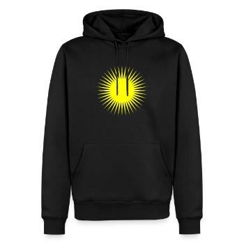 Sun - Men’s Premium Organic Hoodie - black - Front - Nico (187cm)