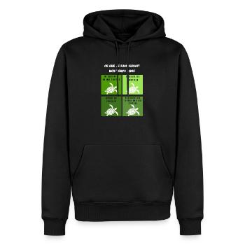 ce que je fais durant mon temps libre tortue - Sweat à capuche Premium bio Homme - noir - Devant - Nico (187cm)