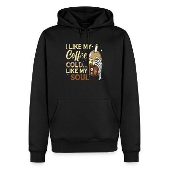 I like Coffee cold ... like my Soul - Men’s Premium Organic Hoodie - black - Front - Nico (187cm)