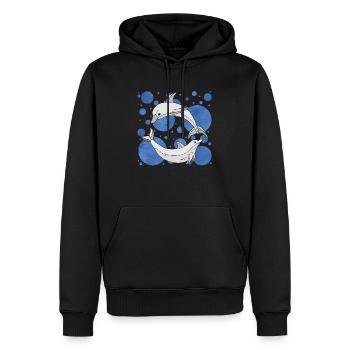 Delphine - Männer Premium Bio Hoodie - Schwarz - Vorne - Nico (187cm)