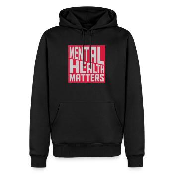 la santé mentale compte citation - Sweat à capuche Premium bio Homme - noir - Devant - Nico (187cm)