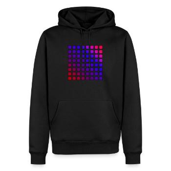 Red blue and Pink gradient Squares - Men’s Premium Organic Hoodie - black - Front - Nico (187cm)