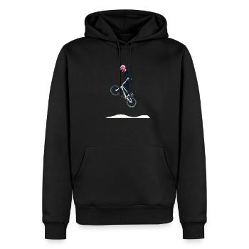 bmx - Sweat à capuche Premium bio Homme - noir - Devant - Nico (187cm)