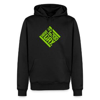 Bonne journée - Sweat à capuche Premium bio Homme - noir - Devant - Nico (187cm)