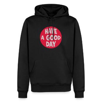 have a good day - Männer Premium Bio Hoodie - Schwarz - Vorne - Nico (187cm)