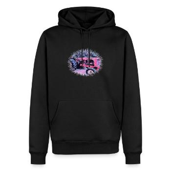 Tractor - Men’s Premium Organic Hoodie - black - Front - Nico (187cm)