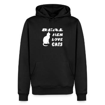 Félin - Sweat à capuche Premium bio Homme - noir - Devant - Nico (187cm)