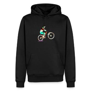 vtt mtb downhill - Sweat à capuche Premium bio Homme - noir - Devant - Nico (187cm)