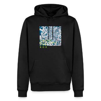 Denken Sie über den Tellerrand hinaus positive Gedanken glücklich - Männer Premium Bio Hoodie - Schwarz - Vorne - Nico (187cm)