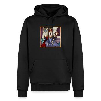 Tazz Talks | Impératrice Tanu - Sweat à capuche Premium bio Homme - noir - Devant - Nico (187cm)