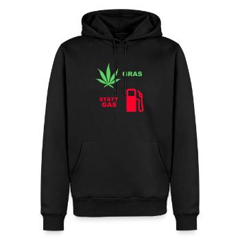 gras statt gas - Männer Premium Bio Hoodie - Schwarz - Vorne - Nico (187cm)