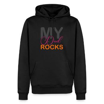 My Dad Rocks - Männer Premium Bio Hoodie - Schwarz - Vorne - Nico (187cm)