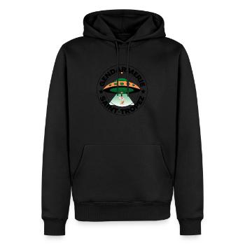 GENDARMERIE de Saint-Tropez design cool. - Sweat à capuche Premium bio Homme - noir - Devant - Nico (187cm)