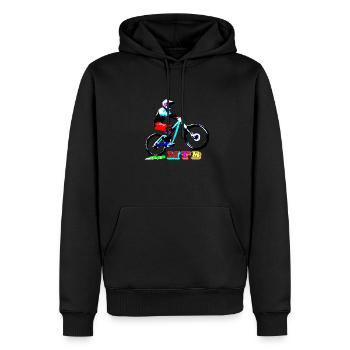 vtt mtb downhill - Sweat à capuche Premium bio Homme - noir - Devant - Nico (187cm)
