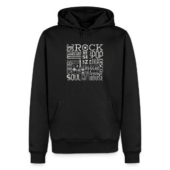 Musique drôle groupe rétro chanson hipster vinyl party - Sweat à capuche Premium bio Homme - noir - Devant - Nico (187cm)