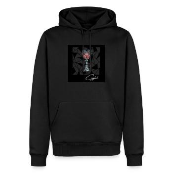Verre à vin Design - Sweat à capuche Premium bio Homme - noir - Devant - Nico (187cm)