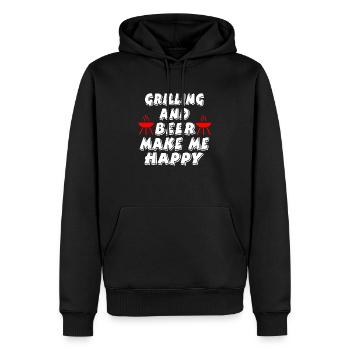 Griller - Sweat à capuche Premium bio Homme - noir - Devant - Nico (187cm)