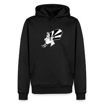 Pharao - Männer Premium Bio Hoodie - Schwarz - Vorne - Nico (187cm)