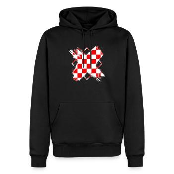 Croatie Croate Hrvatska Croatie Croates Croates Croate Hr - Sweat à capuche Premium bio Homme - noir - Devant - Nico (187cm)