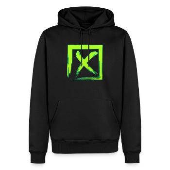 Forme de symbole typographie lettre Alphabet X - Sweat à capuche Premium bio Homme - noir - Devant - Nico (187cm)
