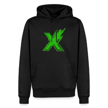 Forme de symbole typographie lettre Alphabet X - Sweat à capuche Premium bio Homme - noir - Devant - Nico (187cm)