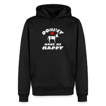 Âne - Sweat à capuche Premium bio Homme - noir - Devant - Nico (187cm)