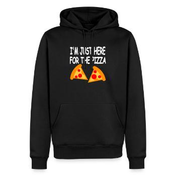 Pizza - Männer Premium Bio Hoodie - Schwarz - Vorne - Nico (187cm)