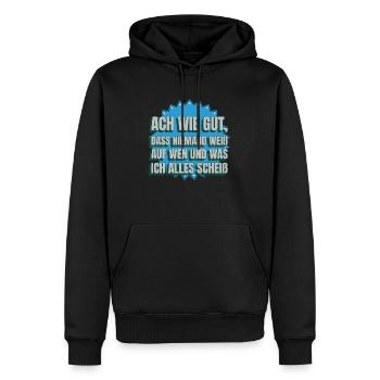 Ach wie gut, dass Niemand weiß 2 - Männer Premium Bio Hoodie - Schwarz - Vorne - Nico (187cm)