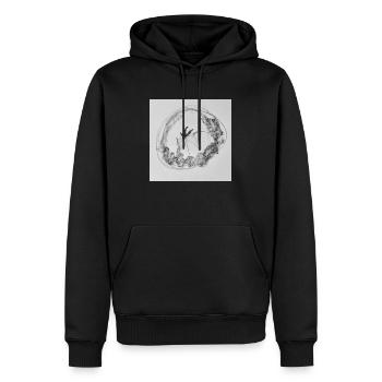 Apfel - Männer Premium Bio Hoodie - Schwarz - Vorne - Nico (187cm)