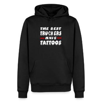 Camion - Sweat à capuche Premium bio Homme - noir - Devant - Nico (187cm)