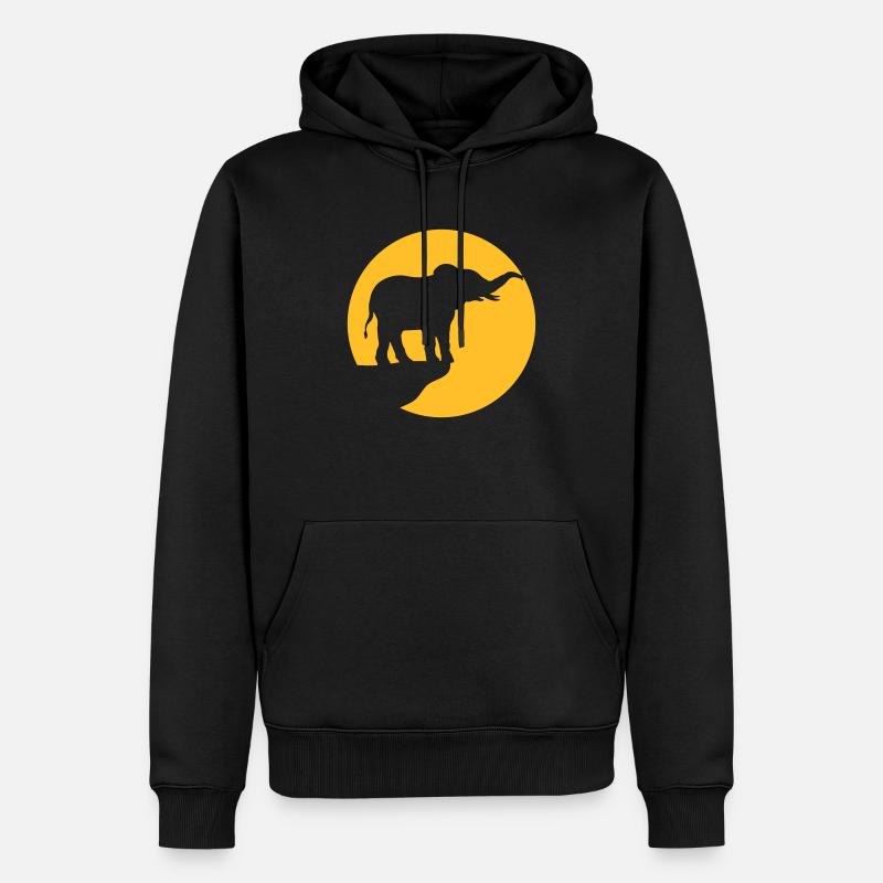 Silhouette Cliff Moon Éléphant - Sweat à capuche Premium bio Homme - noir