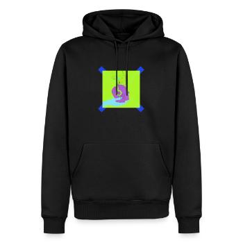 urban-relax Kopf auf der Hand hört Musik - Männer Premium Bio Hoodie - Schwarz - Vorne - Nico (187cm)