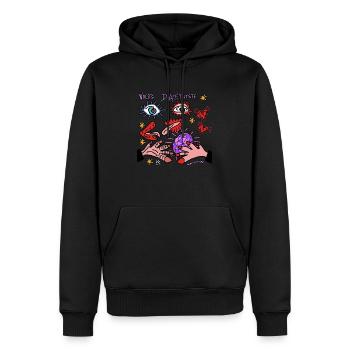 NocesAméthyste48ans - Sweat à capuche Premium bio Homme - noir - Devant - Nico (187cm)