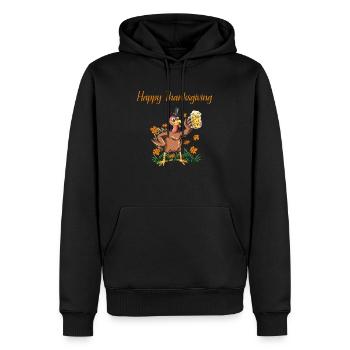 Joyeux Thanksgiving - Sweat à capuche Premium bio Homme - noir - Devant - Nico (187cm)