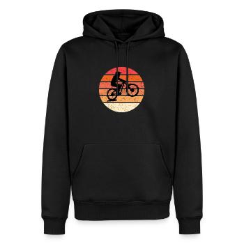 vélo descente vtt - Sweat à capuche Premium bio Homme - noir - Devant - Nico (187cm)